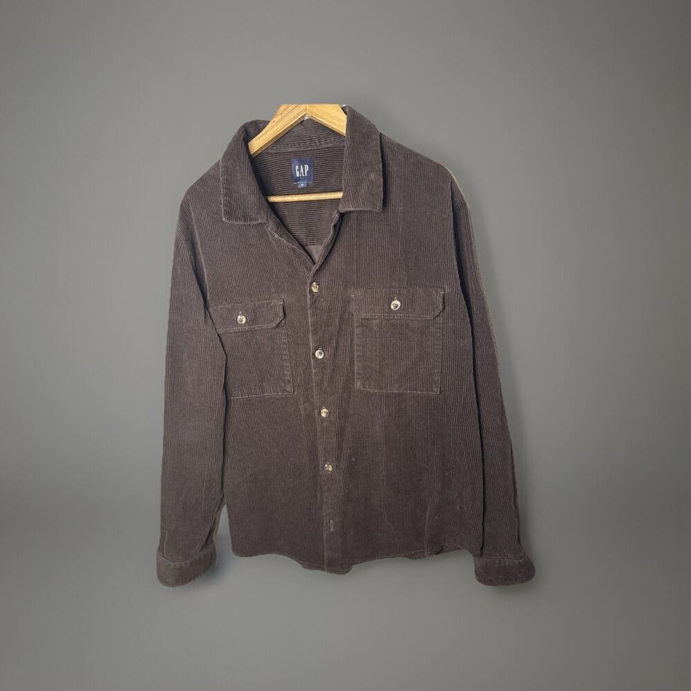 Gap Men’s XL Brown Corduroy Long Sleeve Button Front Shirt Barn Chores Jacket‎